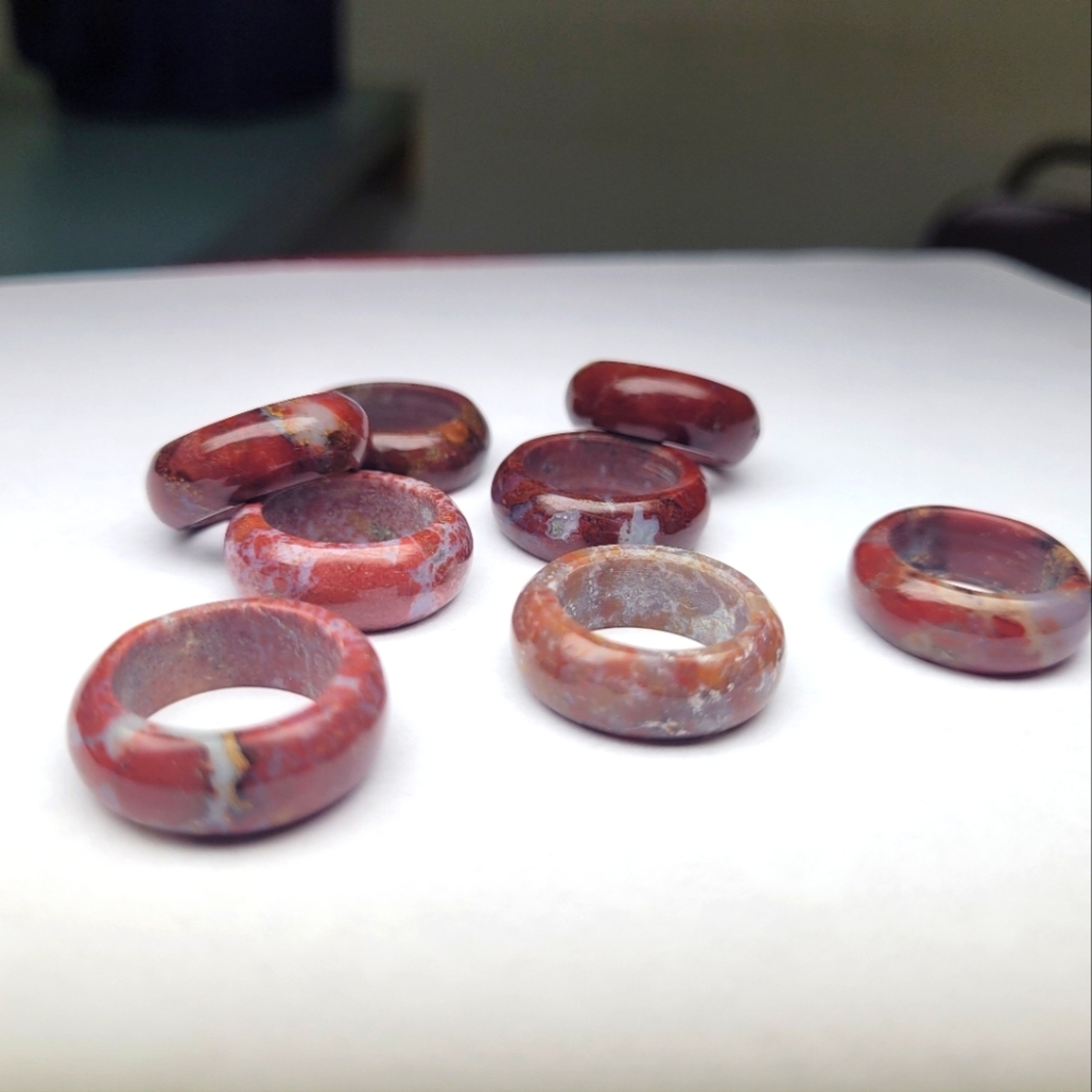 Agate Stackable Ring Bands - Picture 3 of 6